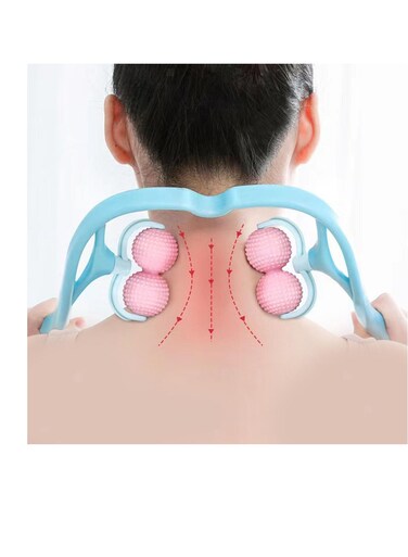 Generic Roller 4-Wheel Neck Massager Plastic Pressure Point Therapy Neck Massage Tools Neck Massage Relieve Hand/Waist/Legs Roller Massage Tool