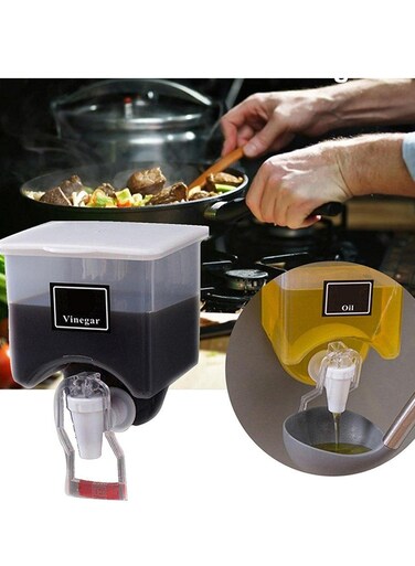 Baig 600ml Oil Bottle Transparent Wall-Mounted Oil Dispenser Large Capacity Leak-Proof Seasoning Container For Kitchen