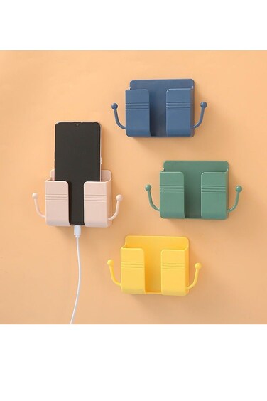 Baig Wall Mounted Mobile Phone Holder Multifunction Holder Remote Control Storage Box Charger Hook Cable Charging Dock Stand