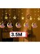 فانوس بيج مع سلسلة إضاءة LED، مزين بنجوم وأقمار، مثالي لرمضان وكريم وعيد الفطر وحفلات الزفاف، زينة أسطوانية مضيئة بتقنية LED