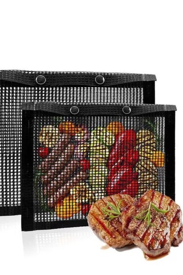 Generic 1Pcs Non-Stick Mesh Grilling Bag Heat Resistant Vegetable Meat BBQ Bag Outdoor Picnics Camping BBQ Tools