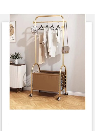 Generic New Boutique Clothes Rack Wheels Bedroom Gold Metal Home Accessories Nordic Shoe Rack Hall Furniture