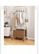 Generic New Boutique Clothes Rack Wheels Bedroom Gold Metal Home Accessories Nordic Shoe Rack Hall Furniture