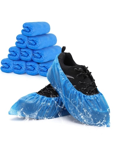 أغطية أحذية عامة للاستخدام مرة واحدة، مقاومة للماء، تحمي الأحذية من الانزلاق في المطر والغبار والطين - مصنوعة من مواد قابلة لإعادة الاستخدام، 10 أزواج