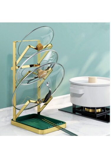 Baig Stainless Steel Pot Cover Rack, Kitchen Countertop, Sitting Chopping Board, Cutting Board Storage Rack, Pot Cover Rack Lid Rack