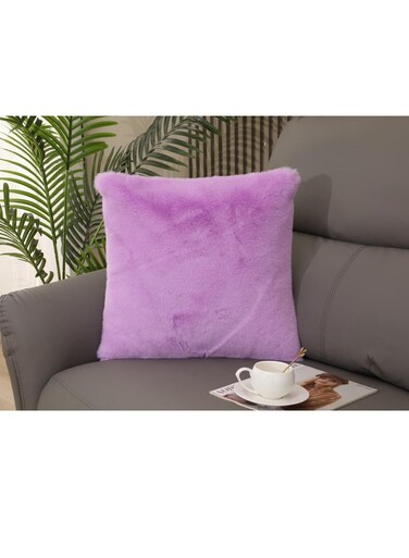 وسادة عامة مع أغطية وسائد 45*45 سم، وسائد صوفية ناعمة، غطاء وسادة من الفرو، حشوة وسادة داخلية للأريكة، وسائد سرير مخملية، غطاء وسادة، وسادة زينة صناعية، لون أرجواني