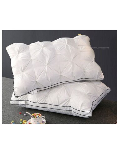 وسائد سرير ثلاثية الأبعاد من الريش، مضادة للحساسية، تسمح بمرور الهواء، غطاء من القطن الخالص 100% مع حشوة فاخرة ومريحة للنوم