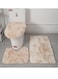 طقم بيج مكون من 3 قطع، يتضمن سجاد حمام مانع للانزلاق، سجاد من الألياف الدقيقة بنقشة صدفة الشاطئ، طقم سجاد حمام وسجادة مرحاض، سجاد أرضيات ماص، 3 قطع