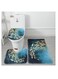 Baig 3Pcs Set Non-Slip Bath Mat Set, Beach Shell Pattern Microfiber Rugs, Bath Mat Set And Toilet Mat, Absorbent Floor Rugs, 3 Piece