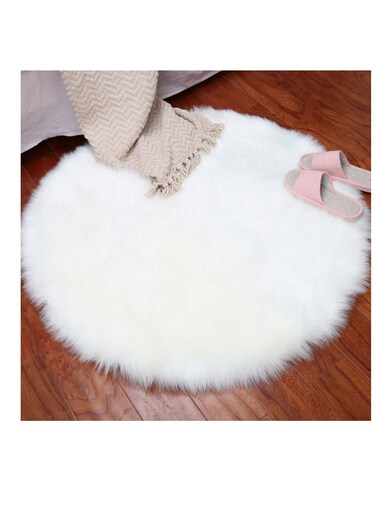 Generic New Soft Artificial Sheepskin Rug Chair Cover Bedroom Mat Artificial Wool Warm Hairy Carpet Seat Textil Fur Area Rugs Home Decorate 90*90cm, Polyester, Circular