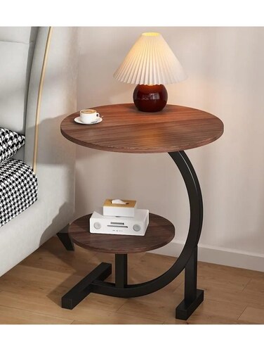 Baig Sleek C-Shaped Accent Table - Space-Saving Side Table For Office And Living Room