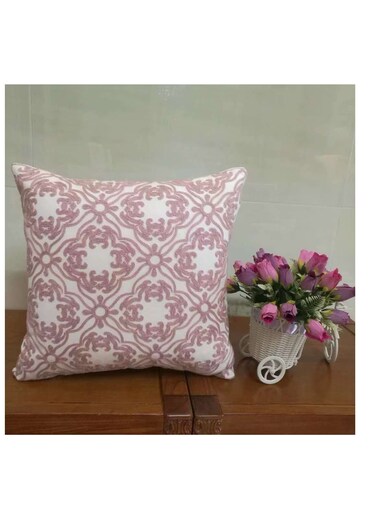 غطاء وسادة جاكار كبير محشو بتصميم أوراق النخيل، غطاء وسادة مطرز مزخرف للمنزل والأريكة، 45 × 45 سم