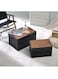 Baig 30L Collapsible Storage Box Crate With Lid Folding Storage Box With Wooden Cover Panel For Home Outdoor