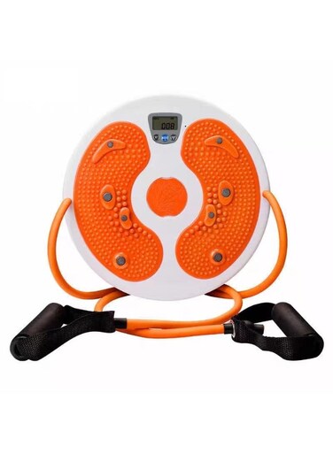 Generic Digital Waist Twisting Disc With Resistance Bands - Rotating Abdominal Exercise Board With LCD Counter - Full Body Workout Twister For Slimming, Balance, And Core Training
