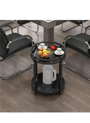 طاولة شاي رخامية من طبقتين من بيج، طاولة جانبية، طاولة قهوة للمكتب، رف مجلات مربع خشبي، طاولة صغيرة، أثاث متحرك لغرفة النوم وغرفة المعيشة