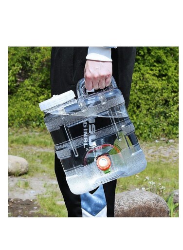 خزان مياه خارجي محمول من بايج مزود بمقبض وصنبور، قابل لإعادة الاستخدام - سعة 12 لترًا