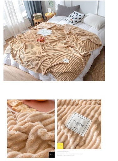 Generic Single Layer Velvet Blanket Warm Thermal Blanket Cover Flannel Summer Winter Bedspread Blanket Double Bed Blanket