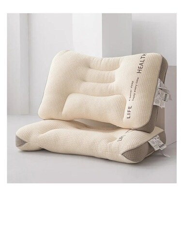 وسادة بايج المحبوكة للرقبة، وسادة فردية، وسادة دعم الرقبة على شكل سحابة، وسادة دعم العمود الفقري العنقي للنوم