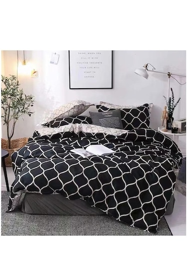 Generic Single Size Duvet Cover Sets Classic Pattern Bedding Cover Set (1 Duvet Cover 160 * 210cm +Fitted Bed Sheet 120X200 * 30cm +2 Pillowcases)