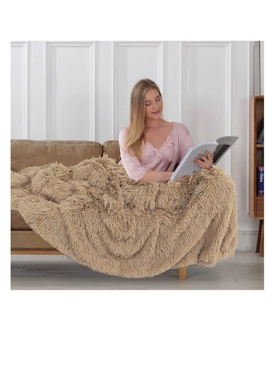 Baig Faux Fur Throw Blankets Winter Beds Sofa Blanket Double Layer Fluffy Soft Warm Home Decor Imitated Faux Fur Mink Blanket (Fluffy3)