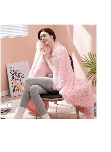 Baig New Fur Throw Blankets Winter Beds Sofa Blanket Double Layer Fluffy Soft Warm Home Decor Imitated Faux Fur Mink Blanket Pink