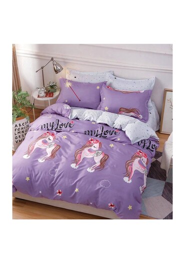 Generic Single Size Duvet Cover Sets Classic Pattern Bedding Cover Set (1 Duvet Cover 160 * 210cm +Fitted Bed Sheet 120X200 * 30cm +2 Pillowcases)