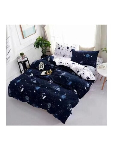 Generic Super Soft Cotton 4 Pcs Single Size (160 X 210cm) Striped Duvet Cover Set, Fitted Bed Sheet With Pillow Cases - Set