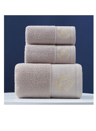 Baig 100% Cotton Face Towel Adults Baby Hand Embroidered Luxury Hand Face Bathroom 3Pcs Set Towel 35 * 75cm, 75 * 140cm