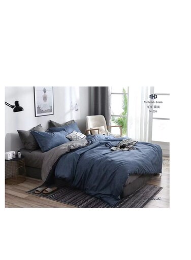 طقم لحاف بيج مكون من 4 قطع، ناعم ومريح، مصنوع من القطن، مناسب لجميع الفصول، مع حشوة داخلية.