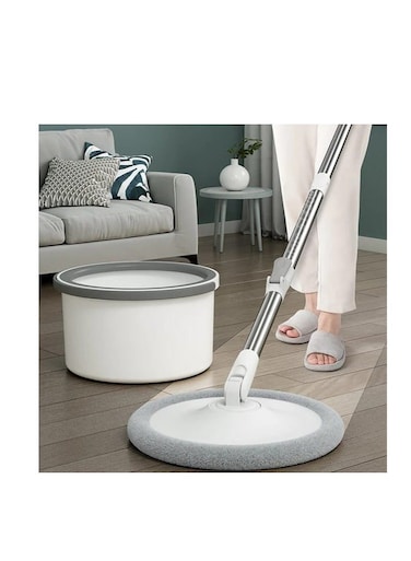 طقم ممسحة ودلو دوار من بيج، نظام ممسحة ودلو دوار - طقم ممسحة ودلو دوار مع فصل مياه الصرف النظيفة، رأسان للممسحة، أدوات تنظيف منزلية