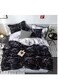 Baig Child Bedding Quilt Cover Single Size Bedsheet, 4 Piece Duvet Cover Bedding Set, Black Marble Design