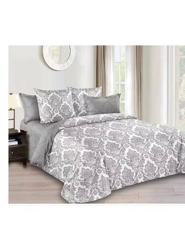 Baig Petals And Floral Designs Single-Size Duvet Cover Set, Multicolour -160X210cm, Fitted Sheets Size (120X200)+30cm Cotton+Polyester