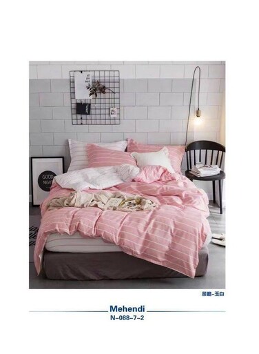 Baig Petals And Floral Designs Single-Size Duvet Cover Set, Multicolour -160X210cm, Fitted Sheets Size (120X200)+30cm Cotton+Polyester