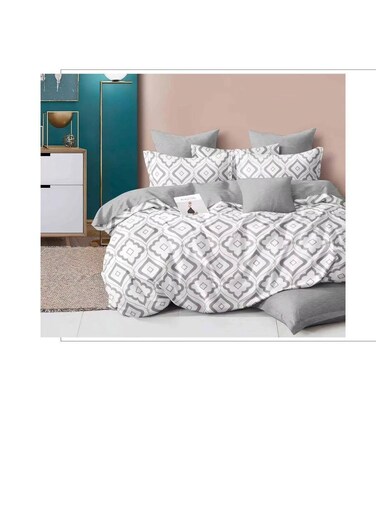 Baig Petals And Floral Designs Single-Size Duvet Cover Set, Multicolour -160X210cm, Fitted Sheets Size (120X200)+30cm Cotton+Polyester