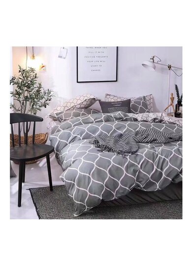 Baig Petals And Floral Designs Single-Size Duvet Cover Set, Multicolour -160X210cm, Fitted Sheets Size (120X200)+30cm Cotton+Polyester