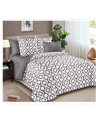 Baig Petals And Floral Designs Single-Size Duvet Cover Set, Multicolour -160X210cm, Fitted Sheets Size (120X200)+30cm Cotton+Polyester