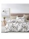 طقم غطاء لحاف بيج قطني ناعم مكون من 6 قطع، مقاس كينج، مع ملاءة سرير مثبتة وغطاء لحاف، وغطاء سرير مزود بسحاب وربطات زاوية.