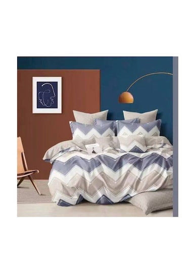 Baig Petals And Floral Designs Single-Size Duvet Cover Set, Multicolour, Fitted Sheets Size 120X200+30cm Cotton+Polyester 160X210cm