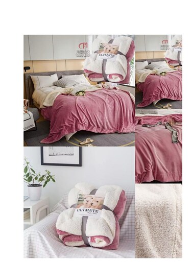 بطانية صوفية من ماركة Generic Bedding، لون أزرق مخضر دافئ، قابلة للاستخدام على الوجهين، مصنوعة من الصوف الناعم، مقاس كبير جدًا، تصميم بسيط 200 × 230 سم