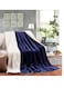Generic Fleece Throw Super King Size Blanket, Teal Warm Reversible Plush Fleece Bed Blanket 200*230cm- Blue