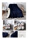 Generic Fleece Throw Super King Size Blanket, Teal Warm Reversible Plush Fleece Bed Blanket 200*230cm- Blue