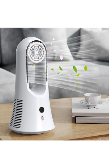 Generic Bladeless Desk Fan Air Multiplier With Humidifier, Strong Wind USB Fan Office Desk Fan With 6 Speeds For Camping