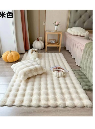 Baig Luxury Bobble Velvet Floor Rug - 180&times;60cm Soft Plush Bedside Carpet For Bedroom, Living Room, Or Dorm - Non-Slip, Soft &amp; Stylish