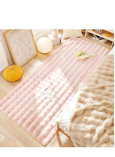 Baig Luxury Bobble Velvet Floor Rug - 180&times;60cm Soft Plush Bedside Carpet For Bedroom, Living Room, Or Dorm - Non-Slip, Soft &amp; Stylish