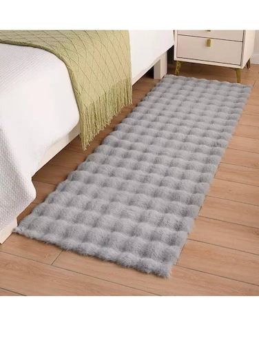 Baig Luxury Bobble Velvet Floor Rug - 180&times;60cm Soft Plush Bedside Carpet For Bedroom, Living Room, Or Dorm - Non-Slip, Soft &amp; Stylish