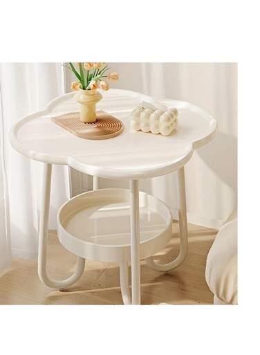 Baig Modern Clover-Shaped Side Table With Storage Shelf - Elegant Multi-Use Accent Table For Living Room, Bedroom, Or Office