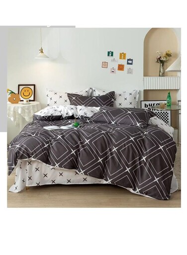 Baig Pattern Of Geometric Elements Home Bedding 6Pcs Duvet Covers Set Digital Print Polyester Flat Bed With Pillowcase 100% Polyester