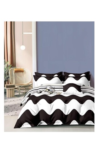 Baig Pattern Of Geometric Elements Home Bedding 6Pcs Duvet Covers Set Digital Print Polyester Flat Bed With Pillowcase 100% Polyester
