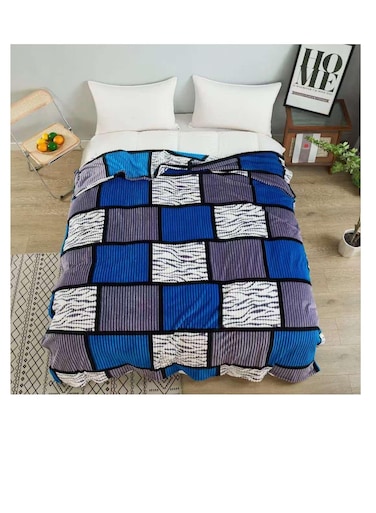 Baig Super Comfortable Soft Mink Feel Blanket Velvet Stripes Pattern Throw Blanket On Sofa/Bed/Travel Breathable 200*230cm -Multicolor