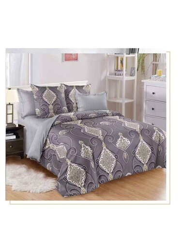 Baig King Soft And Breathable 6-Piece Bedding Set Duvet Cover Striped Bedding Set With Fitted Bedsheet 220*240cm